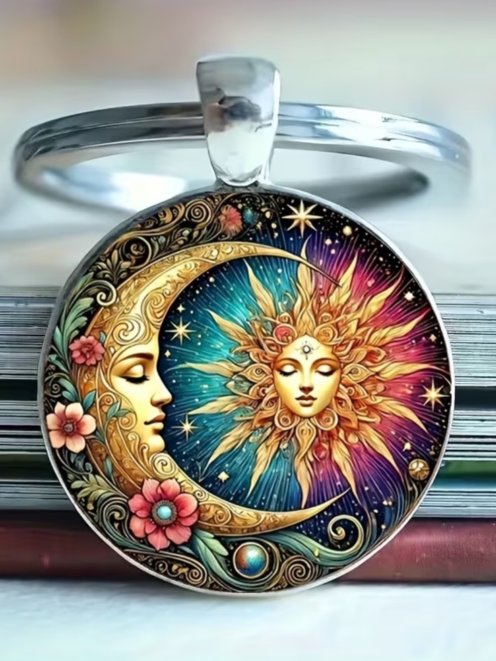 Sun & Moon Art Key Chain NEW
